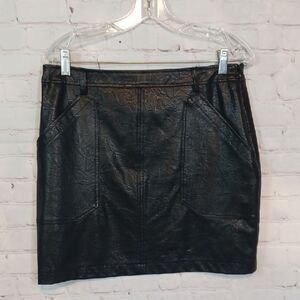 Stella Luc  Black Leather Look Skirt L